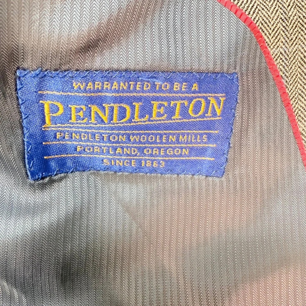 Pendleton Wool Blazer Herringbone Plaid Two Button‎ Sport Coat 42 Short,Business